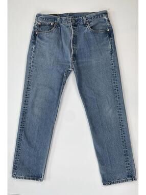 Vintage Levis 501 Jeans Mens 38x32 Blue 90s Made USA Faded Distressed